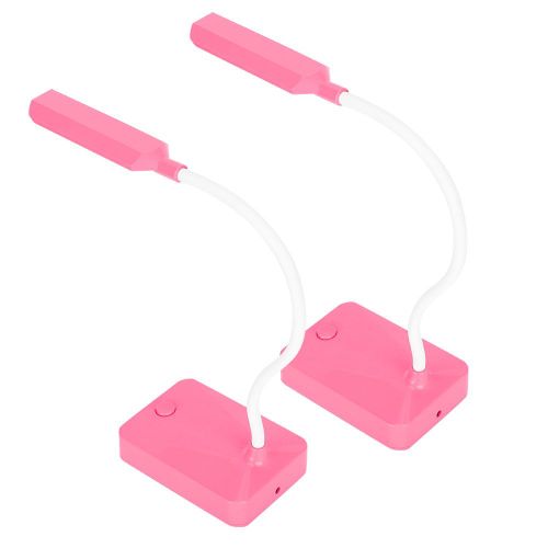 Lot de 2 lampes de bureau LED roses flexibles a col de cygne, pliables, universelles, pour la maison et le bureau