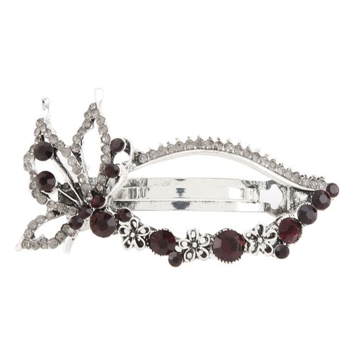 Barrette A Cheveux En Forme De Strass, Durable Et Exquise, Pour Anniversaire (Violet Et Noir)