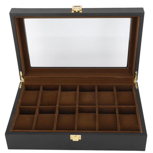 Boite a montres en bois a 12 compartiments, presentoir de rangement, etui de collection, simple, classique, vintage, organisateur