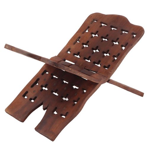 Support de Coran retro sculpte, etagere de lecture musulmane, support en bois massif epais, artisanat fait a la main