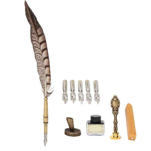 Stylo Plume A Plume En Acier Inoxydable Style Retro Europeen, Coffret Cadeau Avec Boite D'emballage #2