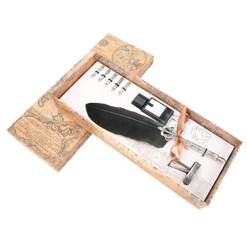Stylo plume retro vintage pour calligraphie, papeterie, cadeau avec boite d'emballage #4