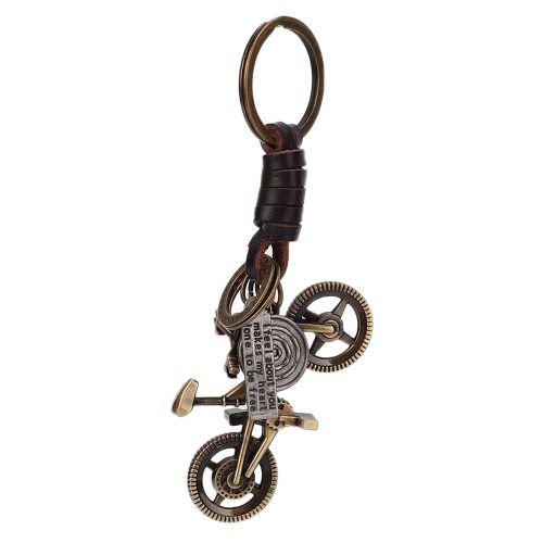 Porte-Cles En Cuir De Vache Tisse A La Main En Forme De Velo, Pendentif Decoratif Pour Sac