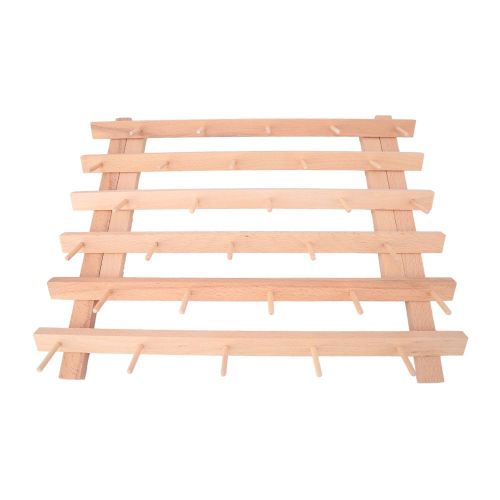 Support de rangement pliable en bois pour 30 bobines de fil, cone de rangement pour couture et broderie