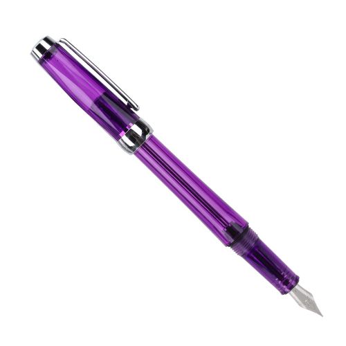 Stylo Plume Grande Capacite, Transparent, Fournitures Scolaires Et De Bureau, Pointe De 0,5 Mm, Violet Transparent