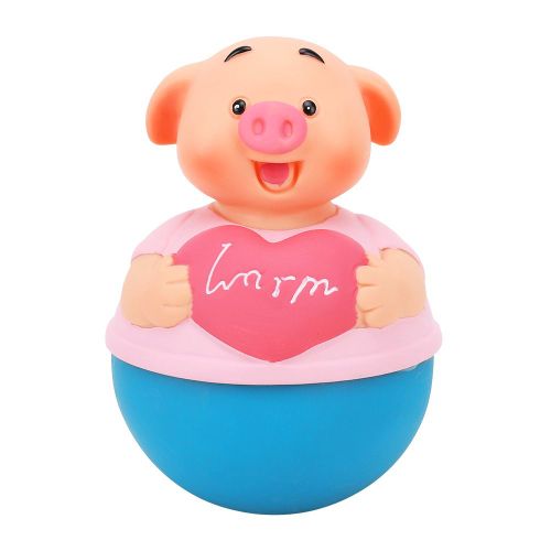 Ornement mignon rouge sesame officier rose coeur cochon forme Roly Poly enfants jouet maison artisanat decoration (cochon coeur rose)