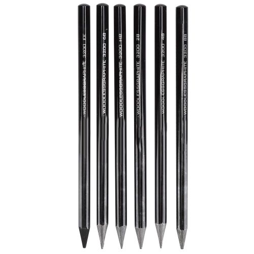 Lot de 6 crayons a croquis professionnels en carbone pour peinture sur bois, fournitures d'art, papeterie, 2B/4B/6B/8B/EE/HB