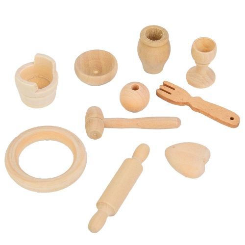 Ensemble de 10 jouets de cuisine en bois pour enfants, jeu de simulation, cuisine, jouets educatifs pour debutants