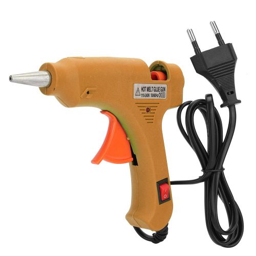 Pistolet a colle thermofusible electrique 20 W, outil de reparation thermique pour bricolage, artisanat, 110-220 V (jaune, UE)