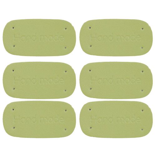 Lot de 6 etiquettes en cuir de vache fendu, faites a la main, pour vetements, sacs, accessoires de decoration