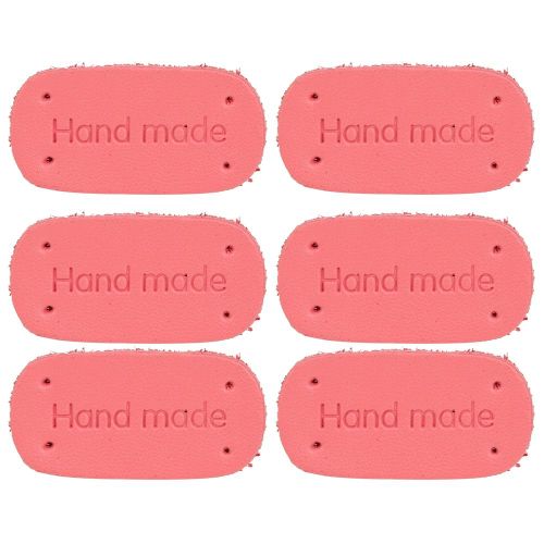 Lot de 6 etiquettes en cuir de vache fendu, faites a la main, pour vetements, sacs, accessoires de decoration