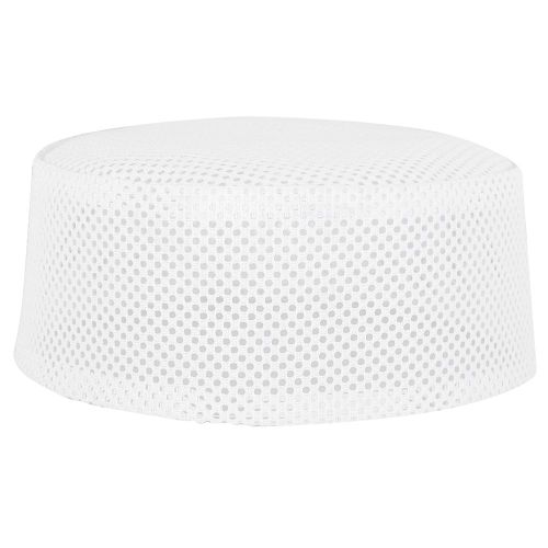Chapeau De Priere Musulman En Polyester Et Coton Melange, Brode Pour Homme (Blanc 58 Cm)