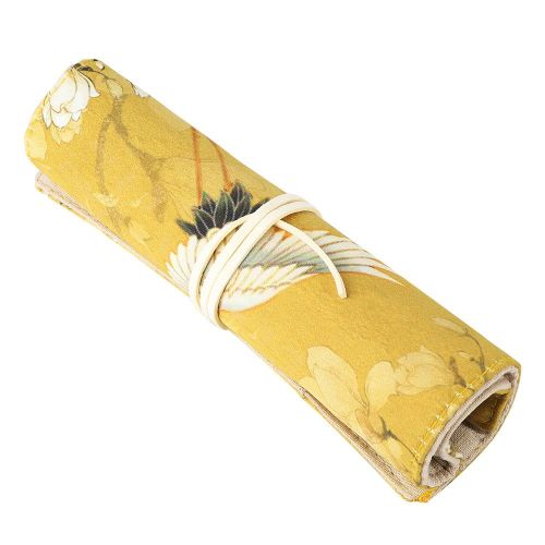 Trousse A Crayons Pliable De Grande Capacite, Style Retro Chinois Ancien (Grue Dansante)