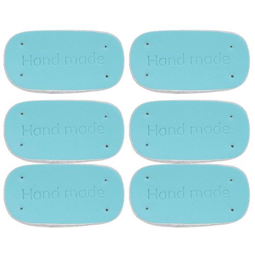 Lot de 6 etiquettes en cuir de vache fendu, faites a la main, pour vetements, sacs, accessoires de decoration