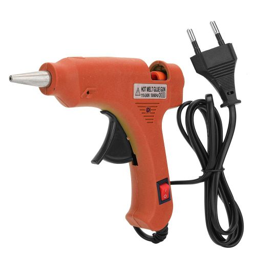 Pistolet a colle thermofusible electrique 20 W, outil de reparation thermique pour bricolage, artisanat, 110-220 V (orange, UE)