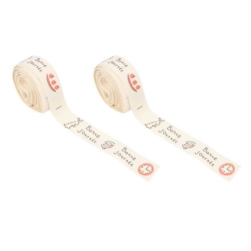 Lot De 2 Rubans En Polyester Et Coton Imprimes, Pour Loisirs Creatifs, Noel, Mariage, Emballage De Cadeaux, Decorations, Type 2