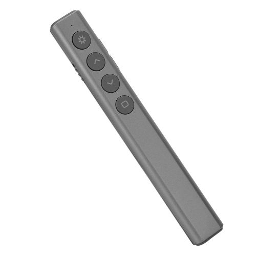 Presentateur PPT sans fil pour bureau, pointeur laser rouge, telecommande, stylo, recepteur USB, gris