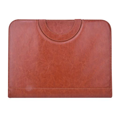 Presse-papiers A4 en PU avec fermeture eclair, organiseur de documents pour reunions d'affaires, fournitures de bureau, marron