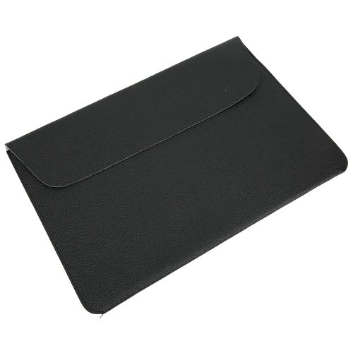 Housse pour ordinateur portable en cuir PU souple, sac de protection avec fermeture auto-agrippante, 13 pouces (L)