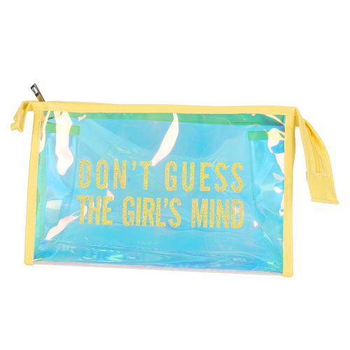 Sac a main multifonction en PVC transparent pour femmes et filles, portefeuille, trousse de maquillage, porte-monnaie, porte-cartes, jaune