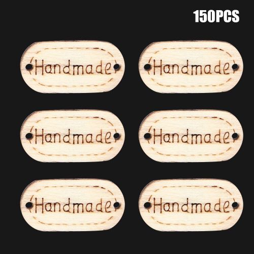 Lot de 150 boutons en bois de forme ovale, style retro, a faire soi-meme, pour decoration artisanale