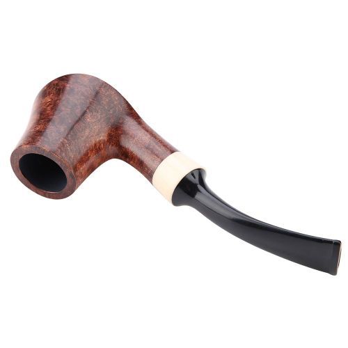 Pipe a fumer en bois de bruyere de qualite superieure et a surface lisse pour homme et adulte, taille moyenne