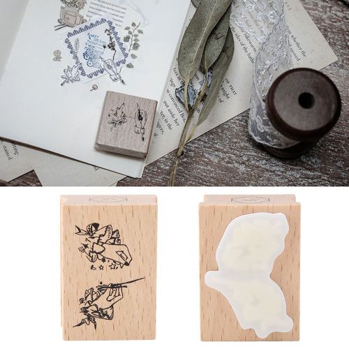 Sceau en bois retro, sceau en bois et caoutchouc, pour decoration de livres laitiers (n¡ã 6)
