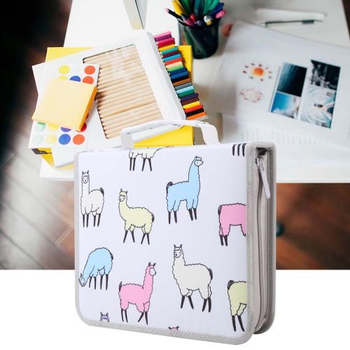 Boite A Crayons De Couleur A Motif Alpaga Blanc, 120/168/216 Emplacements, Organiseur Pour Stylos De Peinture (120)