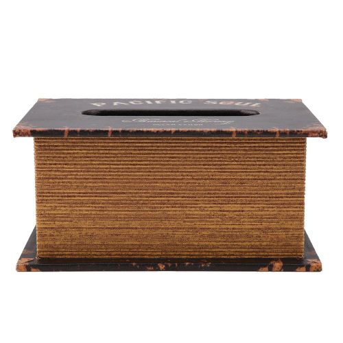 Boite a mouchoirs en bois style retro europeen, en forme de livre, pour ranger des serviettes, decoration d'interieur (4801-02)