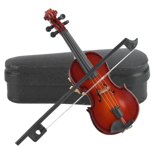 Violon miniature en tilleul avec manche, instrument decoratif, cadeau