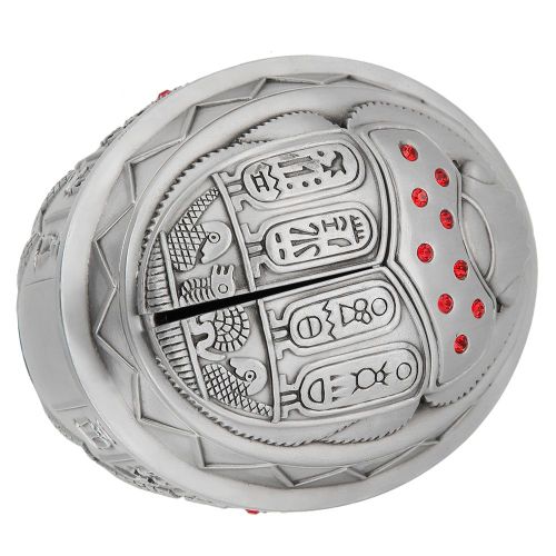 Cendrier portable en alliage de zinc en forme de scarabee, petite boite, joli cadeau, decoration d'interieur (argent)
