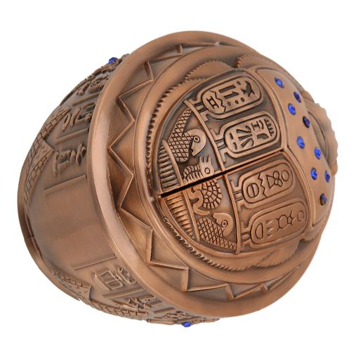 Cendrier portable en alliage de zinc en forme de scarabee, petite boite, joli cadeau, decoration d'interieur (bronze rouge)