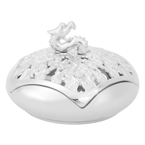 Bruleur d'encens en alliage, decoration d'interieur, encensoir d'aromatherapie bouddhiste (argent)