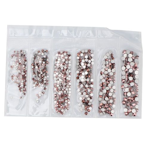 Kit De Decoration D'ongles En Cristal Colore A Faire Soi-Meme (Rose Dore)