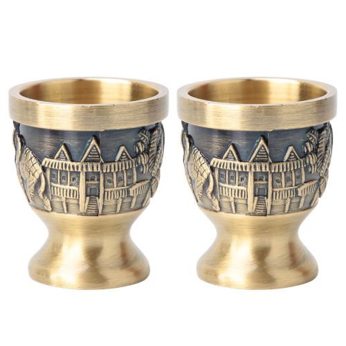 Tasse a the et vin en metal sculpte vintage, motif elephant retro, decoration d'interieur