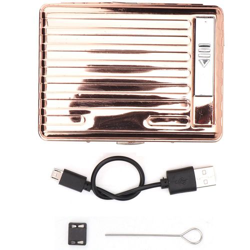Etui A Cigarettes Rechargeable Usb Vintage, Boite De Rangement Pour Cigares (Or Rose)