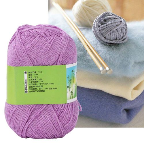 Fil de coton tisse pour pull et echarpe, en charbon de bambou, de qualite moyenne (violet clair)