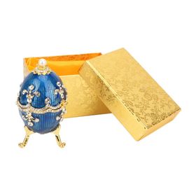 Boite a bijoux vintage en forme d'ouf de Paques emaille et strass, organiseur de bijoux, decoration, cadeau