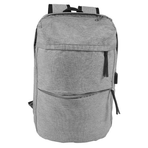 Sac a dos a double bandouliere avec chargeur USB pour homme, ideal pour les loisirs ou les affaires (gris clair)