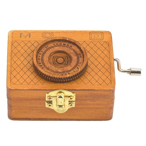 Boite a musique en bois a manivelle, jolie boite a musique populaire, decoration d'interieur, cadeau (#A)