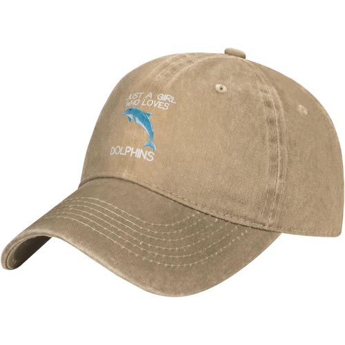 Juste Une Fille Qui Aime Les Dauphins Chapeau De Cowboy Loisirs De Plein Air Chapeau De Cowboy Réglable Unisexe Noir