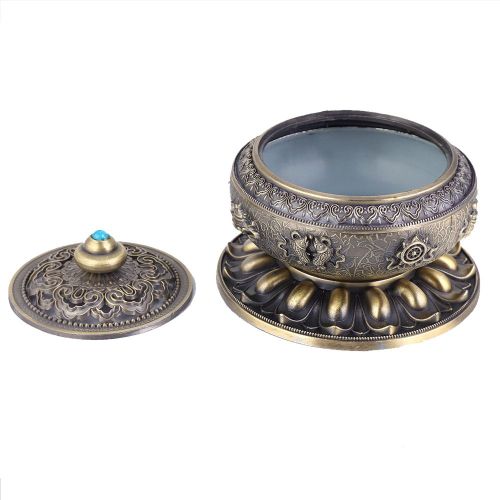 Bruleur d'encens en alliage ancien pour le culte de Bouddha, decoration pour four d'aromatherapie domestique (bronze)