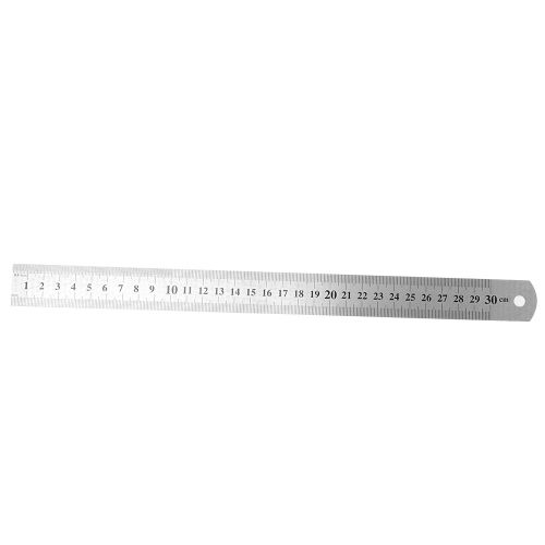 Outil de mesure de modele en acier inoxydable, regle droite a double echelle laterale 30 cm