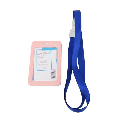 Porte-badge d'identite professionnel, cordon, porte-nom, ceinture, bureau, travail, tour de cou, carte-cle (rose)