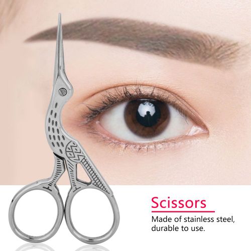 Ciseaux a sourcils retro en acier inoxydable pour tailleur (argente)