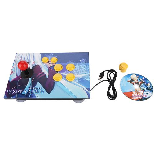 Console d'arcade PC Jeux informatiques Joystick a bascule USB Manette de jeu de combat (4 boutons)