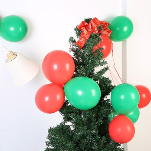 Lot de 40 ballons en latex de couleur vive rouge/vert, decoration d'interieur pour fete de Noel, festival, evenement