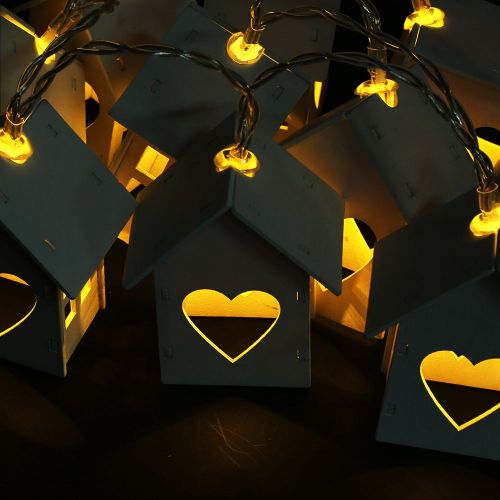 Guirlande Lumineuse Led Suspendue Style Maison En Bois, Decoration De Fete De Noel
