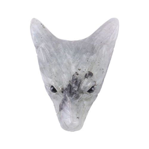 Pendentif En Forme De Tete De Loup, Pierre Naturelle, Labradorite, Petite Parure, 4 Cm