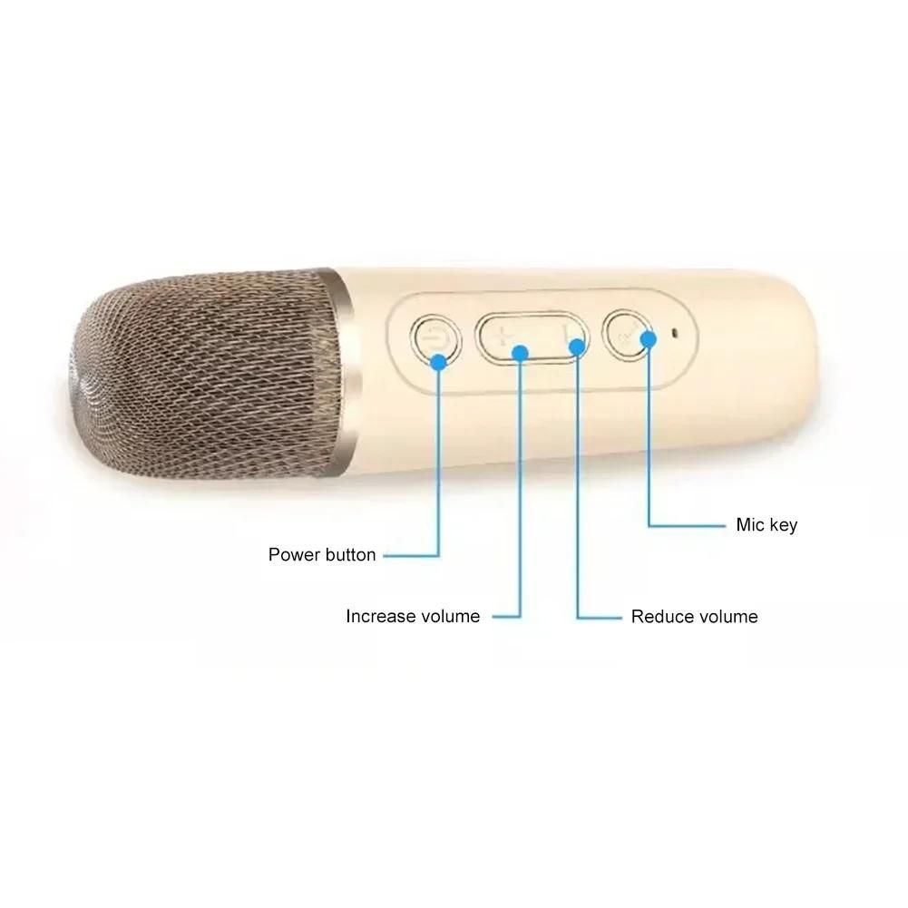 K12 Machine  karaok Portable Bluetooth 5.3 systme de haut-parleurs PA avec 1-2 Microphones sans fil maison famille chant cadeaux pour enfants-Beige 2 Mic image 17 | Rakuten